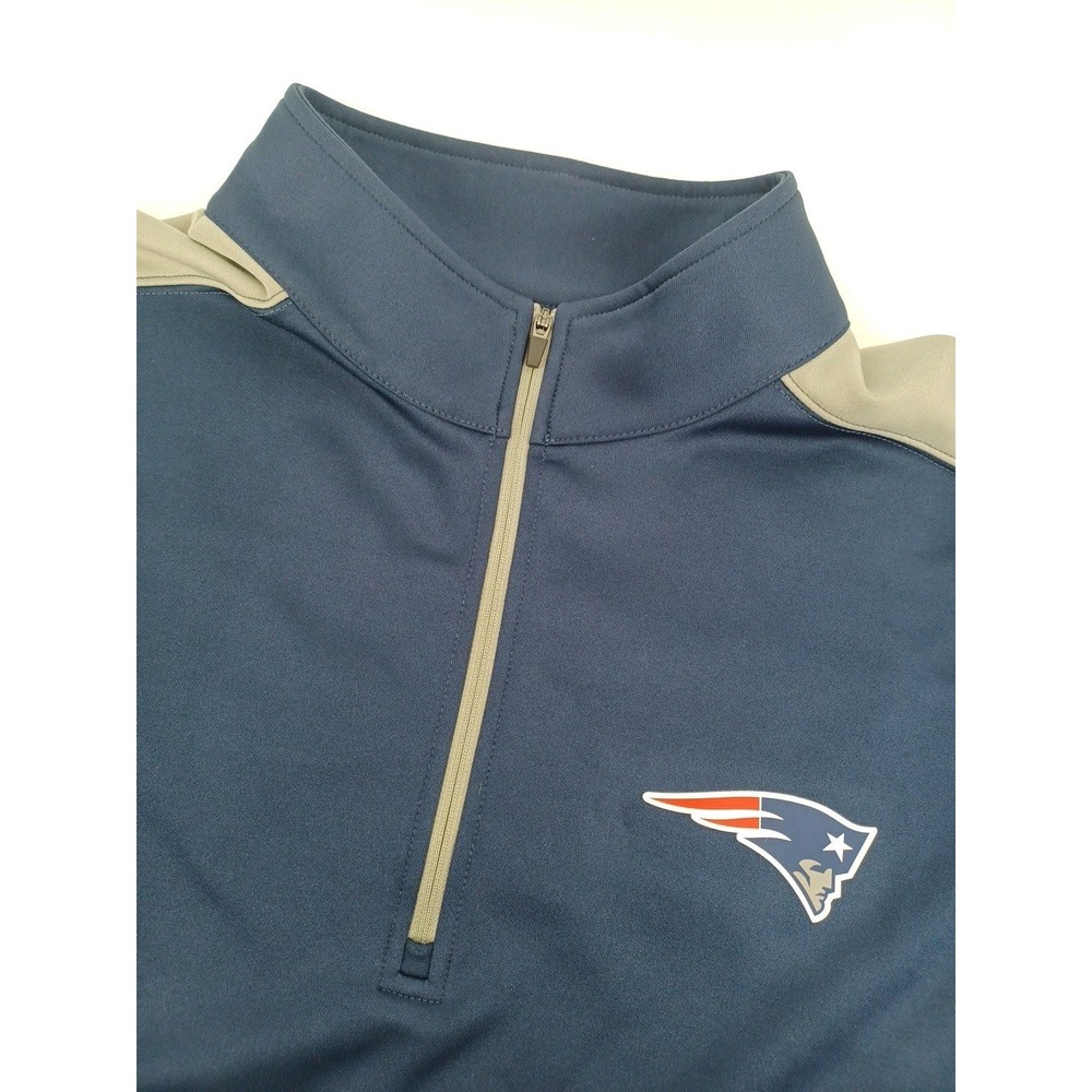 NFL Team Apparel Mens 2XL Quarter Zip New England Patriots Pullover Sweater